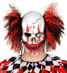 BLOODY CLOWN SKULL MASK WITH HAIR