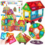 Magnetinės kaladėlės, didelis 3D magnetinių plytelių konstravimo rinkinys, 106 el., Magnetinės kaladėlės, didelis 3D magnetinių plytelių konstravimo rinkinys, 106 el.