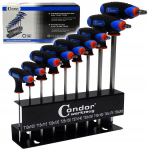 Torx T tipo raktai T10-t50, 9 vnt. su laikikliu