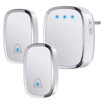 Belaidis durų skambutis IP44, 300 m, su LED, 2 siųstuvai, 1 imtuvas