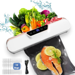 Kompakti&scaron;kas vakuuminis maisto pakavimo aparatas, automatinis sandarinimas, baltas, 1 vnt