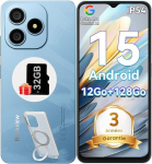 Telefonas Blackview WAVE 9C 6.56" 12GB+128GB 13MP+8MP 5000mAh Android 15 Face ID - Mėlyna