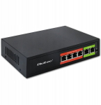 Qoltec tinklo komutatorius SWITCH FAST Ethernet PoE | 4x RJ45 | 2x RJ45 uplink | 65 W | 10/100 Mb/s
