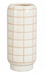 Ecru keraminė vaza 32,5x14 cm minimalistinio skandinavi&scaron;ko stiliaus