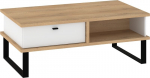 Cross CRO-13 kavos staliukas su 2 stalčiais &ndash; Ąžuolas Cremona/Balta, 120&times;68 cm