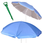 Didelis paplūdimio skėtis su UV apsauga, mėlynas &ndash; 150 cm, UPF 50+