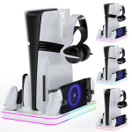 Vaizdo plok&scaron;tės au&scaron;intuvas Au&scaron;inimo ir įkrovimo stotelė, RGB, skirta PS5 / PS5 Slim