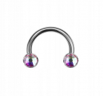Titano "pasagė" auskaras (septum, daith) 1.2/8/3 mm, spalvotas