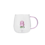 Homla Rosado stiklinė su rožės dizainu, 400ml