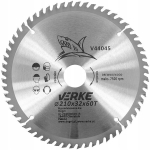 Vidinė diskinė pjovimo diskas medienai 210x32mm, 60 dantų