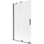 Vonios sienelė Mexen Velar, 100 x 150 cm, Brushed gun gray/matinis stiklas