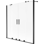 Vonios sienelė Mexen Velar Duo, 140 x 150 cm, Black/matinis stiklas
