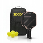 Zoodo P5 T700 termoformuotos rožinės spalvos piklbolo raketės rinkinys 4 kamuoliukai USAPA
