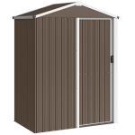 Metalinis sodo sandėliukas 136x87x179 cm rudas, cinkuotas plienas