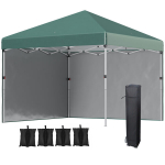 Pop-up pavėsinė 3x3 m, atspari vandeniui, UV 30+, 2 &scaron;oninės sienos, žalia