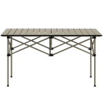 Kempingo stalas sulankstomas, X-rėmas, aliuminis, 2 asmenims, 95x55 cm, khaki
