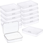 Miniatiūrinės plastikinės dėžutės su dangteliu, 6 vnt., 4,5x3,4 colio, skaidrios - 1 rinkinys
