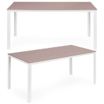 6-person garden table 156x78 cm polywood furniture for terrace beige white MultiGarden
