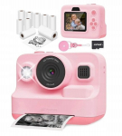 Vaiki&scaron;kas momentinis fotoaparatas Mini spausdintuvas, 13 ritinėlių ir 32Gb kortelė