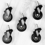 Kėdės ratukai IKEA guminiai 5 cm / 10 mm 5 vnt Orion
