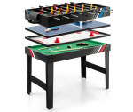 Costway 4 viename daugiafunkcis žaidimų stalas, 125 cm, juodas