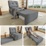 2-vien-1 miegojimo sofa, 195x81,5 cm, lininis audinys, 136 kg, 1 vnt