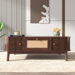 Sofos stalas, ratanas ir medinis, 110x55x38,5 cm, 1 vnt