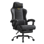 Žaidimų kėdė Ergonomi&scaron;ka darbo kėdė Ra&scaron;alo juoda dirbtinė oda