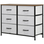 Komoda su 6 stalčiais industinio stiliaus i&scaron; neaustinio audinio pilka 80x30x62,5 cm
