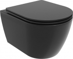 Mexen Carmen WC puoduke Rimless Tornado su lėtai nusileidžiančiu slim dangčiu, duroplast, juodas matinis - 30881085T