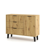 Komoda Mebelbos Borg Duo 1d3s, 110x38,9x81,4 cm, ruda