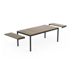 Prailginamas lauko stalas Keter Deco Porto Nova 200-280, 272x94x75 cm, rudas/juodas
