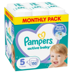 Sauskelnės PAMPERS Active Baby-Dry, Monthly Pack, 5 dydis, 11-16kg, 150 vnt.