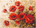 Pie&scaron;imo rinkinys pagal skaičius Raudonos aguonos 40x50