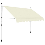 Rankiniu būdu i&scaron;traukiama markizė vidaXL, kreminė, 300cm