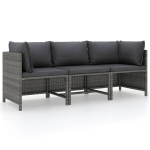 rivietė sodo sofa su pagalvėlėmis, pilkos spalvos