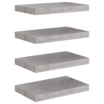 Pakabinamos sieninės lentynos, 40x23x3,8 cm, 4 vnt, pilkos
