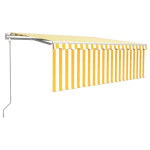 Markizė su uždanga/LED/vėjo jutikliu vidaXL, 4x3 m, geltona