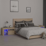 Naktinės spintelės su led, 2vnt., ąžuolo, 70 x 36,5 x 40 cm