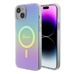 Guess iPhone 15 6,1 violetinės/violetinės spalvos deklas IML Iridescent MagSafe