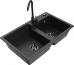 Granitinė virtuvinė plautuvė Mexen juoda 5905315016096