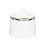 Ambition cukrinė su dangteliu Art Deco, balta, 9,4 cm