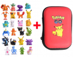 Mini figūrėlių rinkinys su dėklu Pokemon, raudonas