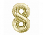 Folinis balionas, numeris 8, auksinės spalvos, 85 cm