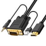 REAGLE VGA į HDMI 2M FULL HD D-SUB kabelio adapteris Garso lizdas
