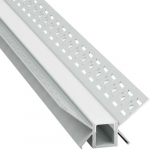 Įleidžiamas / įleidžiamas kampinis anoduotas aliuminio profilis su matiniu stiklu LED juostelei gipso kartono plok&scaron;tėms, 3m x 50mm x 25,3mm