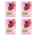 Veido lak&scaron;tinė kaukė Organic Shop Vynuogės ir augalinis kolagenas, 4 vnt
