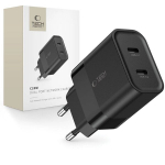 tinklo įkroviklis 2x USB-C PD 20 W - juodas