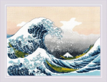 Siuvinėjimo kryželiu rinkinys "Didžioji banga prie Kanagavos po K. Hokusai meno kūrinių" 40x30 RIOL2186