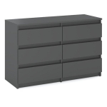 Komoda Stiv Meble su 6 stalčiais, pilka